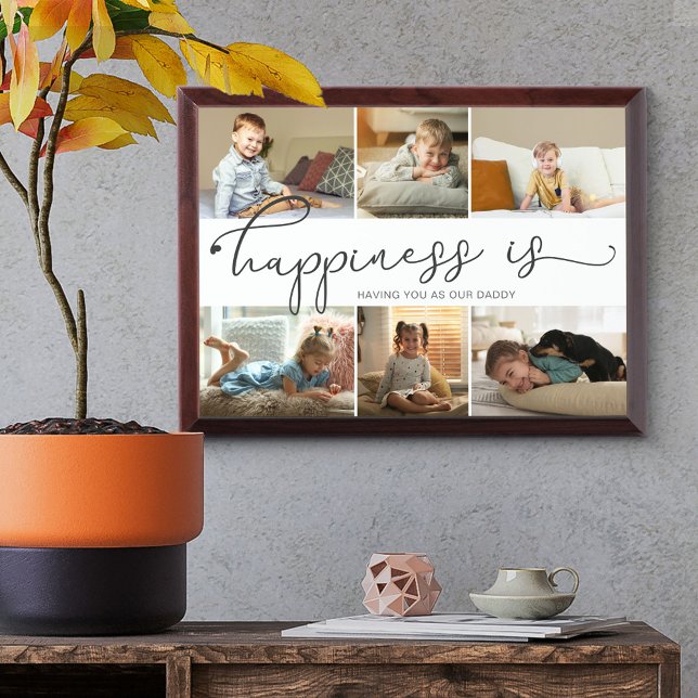Happiness is | Daddy Photo Collage Plaque (Creator Uploaded)