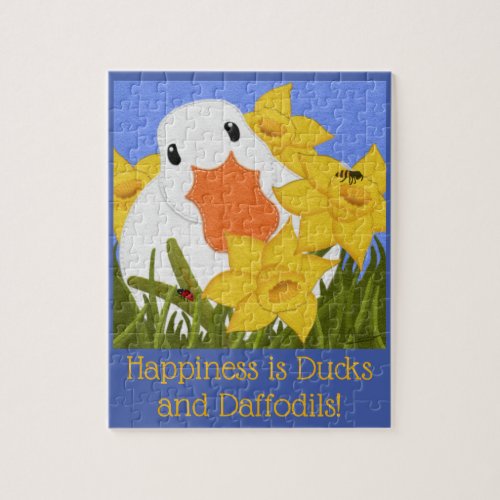 Happiness is Daffodils and Ducks Jigsaw Puzzle