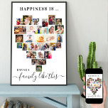 Happiness is Family like This Heart Photo Collage Poster<br><div class="desc">Create your own personalized poster with 29 of your favorite photos and your family name(s). The photo template is set up to create a photo collage in the shape of a love heart, displaying your pictures in a mix of portrait, landscape and square instragram formats. Upload your photos working in...</div>