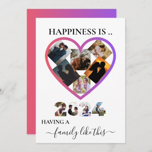 Happiness is Family like This Heart Shaped Collage Invitation