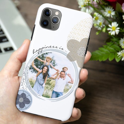 Happiness is  Family Photo  Pop Art Flowers iPhone 11 Pro Max Case