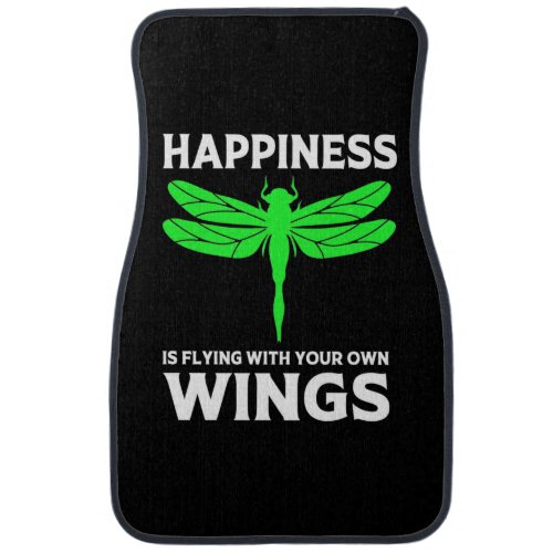 Happiness Is Flying With Dragonfly Car Floor Mat