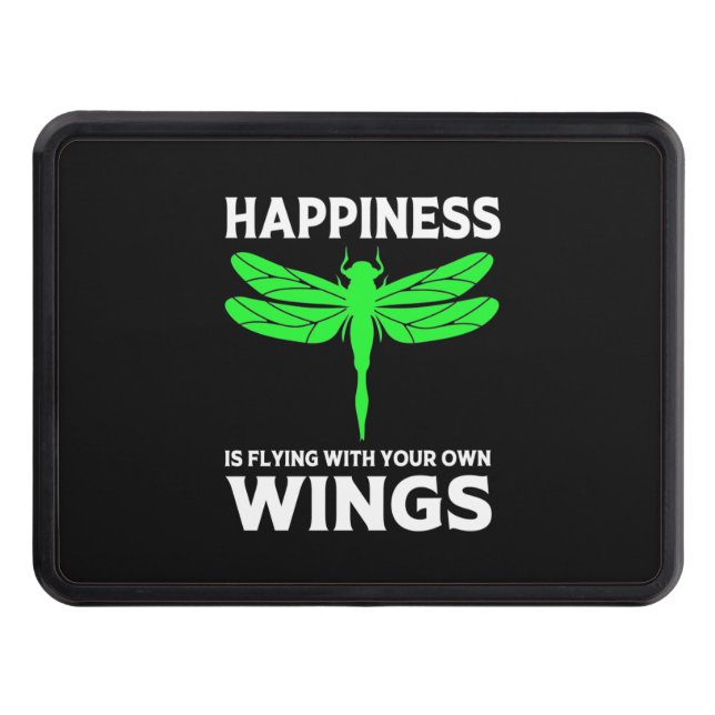 Happiness Is Flying With Dragonfly Hitch Cover (Front)