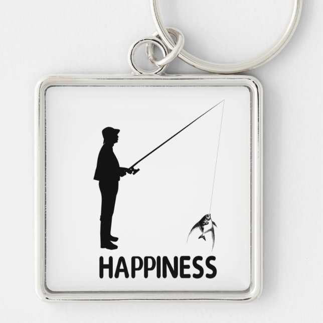 Happiness Is Going Fishing Keychain (Front)