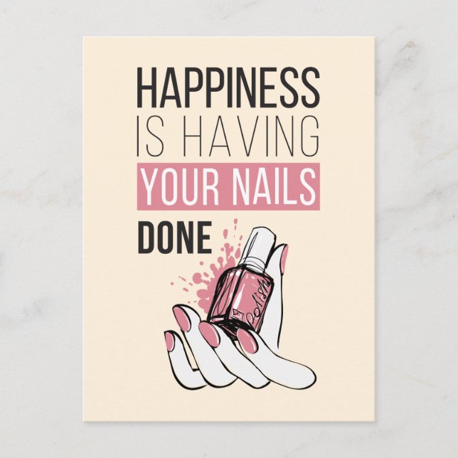 Happiness Is Having Your Nails Done Postcard (Front)