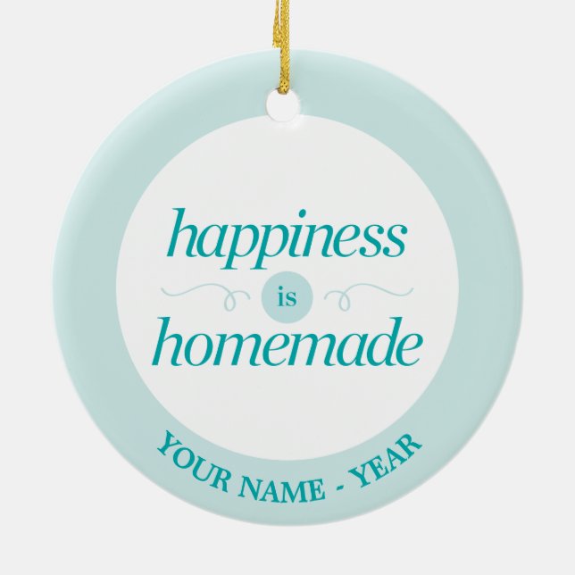 Happiness is Homemade Ceramic Ornament (Back)