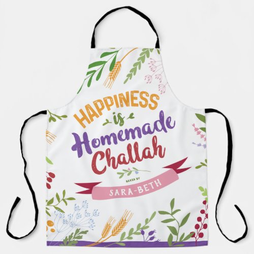 Happiness is Homemade Challah HUGE Floral Apron