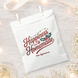 Happiness is Homemade Christmas Holiday Favor Bag