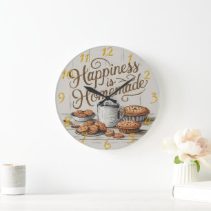 Happiness is homemade cozy and inviting kitchen large clock
