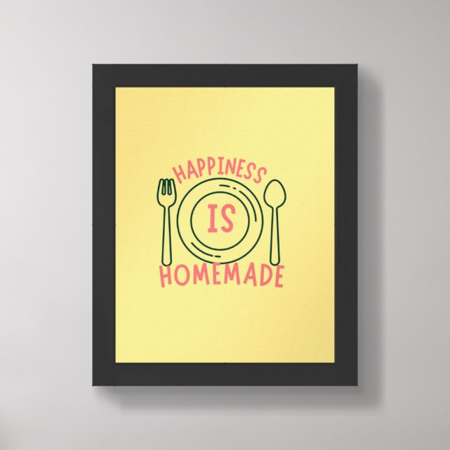 Happiness Is Homemade – Cozy Kitchen Art Framed Art (Framed Front)