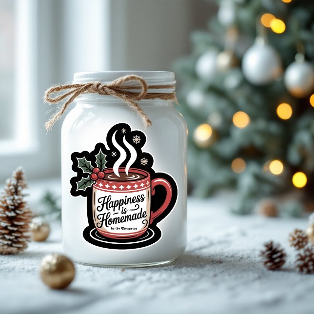 Happiness Is Homemade Custom Christmas Holiday Sticker (Happiness Is Homemade Custom Christmas Holiday Sticker)