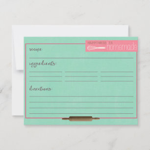 Happiness Is Homemade Recipe Cards-Teal
