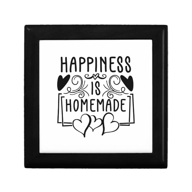 Happiness Is Homemade Rustic Kitchen Quote Design Gift Box (Front)