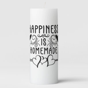 Happiness Is Homemade Rustic Kitchen Quote Design Pillar Candle
