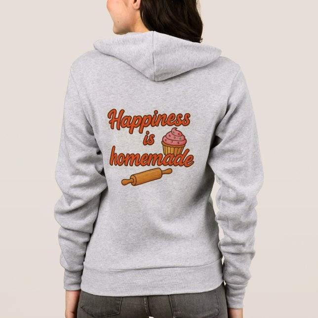 Happiness is Homemade Sticker  Hoodie (Back)