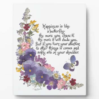 Happiness Is Like A Butterfly Plaque by SimoneSheppardDesign at Zazzle