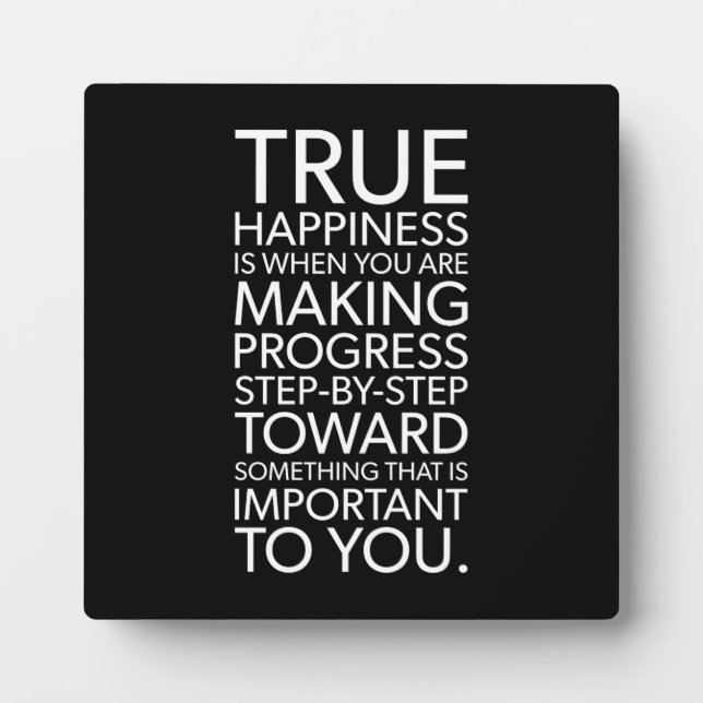 Happiness Is Making Progress, Gym, Hustle, Success Plaque (Front)