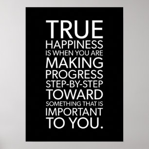Happiness Is Making Progress, Gym, Hustle, Success Poster