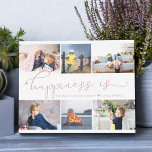 Happiness is | Mommy 6 Photo Collage Canvas Print<br><div class="desc">Photo collage with 6 of your favorite photos and your personalized text. "happiness is" is hand lettered in cute, elegant calligraphy with a love heart, and the template is set up for you to finish the quote. The sample wording reads "happiness is having you as my mommy ♥ love [name]...</div>