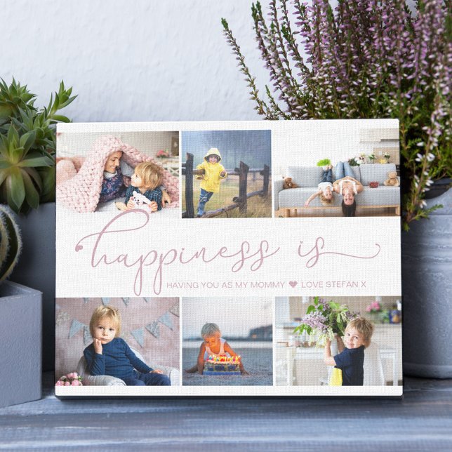 Happiness is | Mommy 6 Photo Collage Canvas Print (Creator Uploaded)