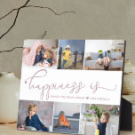 Happiness is | Mommy 6 Photo Collage Easel Plaque<br><div class="desc">Photo collage with 6 of your favorite photos and your personalized text. "happiness is" is hand lettered in cute, elegant calligraphy with a love heart, and the template is set up for you to finish the quote. The sample wording reads "happiness is having you as my mommy ♥ love [name]...</div>