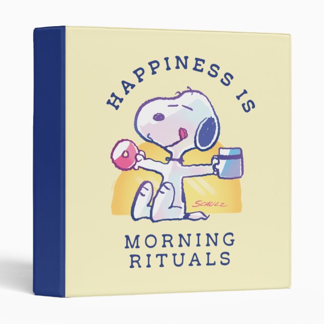 Happiness is Morning Rituals 3 Ring Binder (Front/Spine)