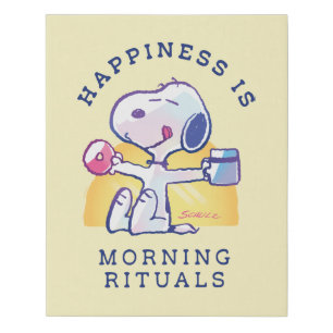 Happiness is Morning Rituals Faux Canvas Print