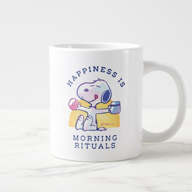 Happiness is Morning Rituals Giant Coffee Mug (Right)