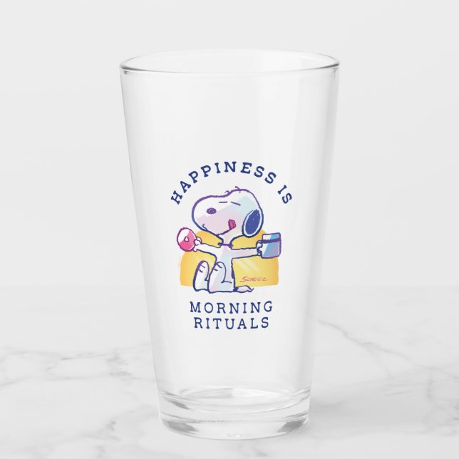 Happiness is Morning Rituals Glass (Front)