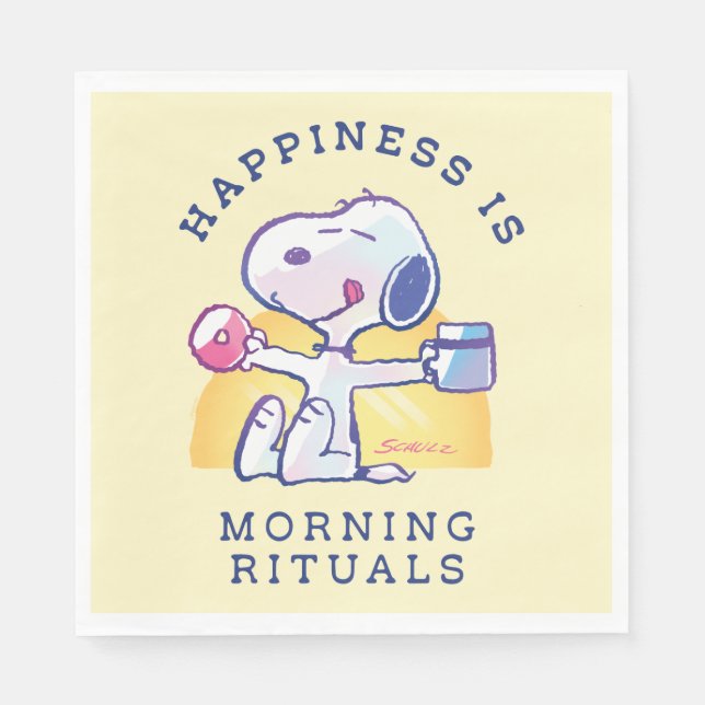 Happiness is Morning Rituals Napkins (Front)