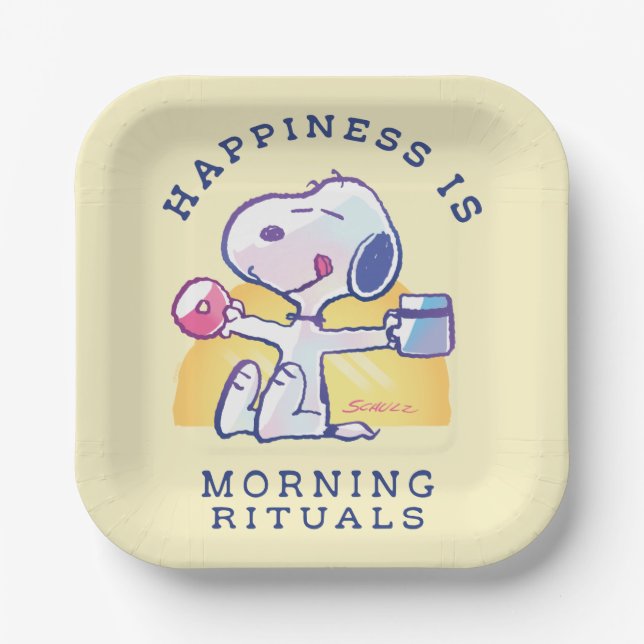 Happiness is Morning Rituals Paper Plates (Front)