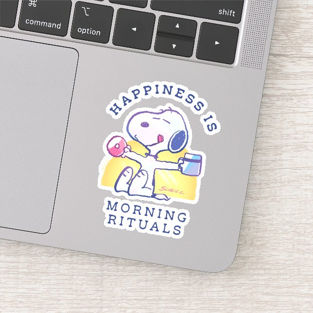 Happiness is Morning Rituals Sticker (Detail)