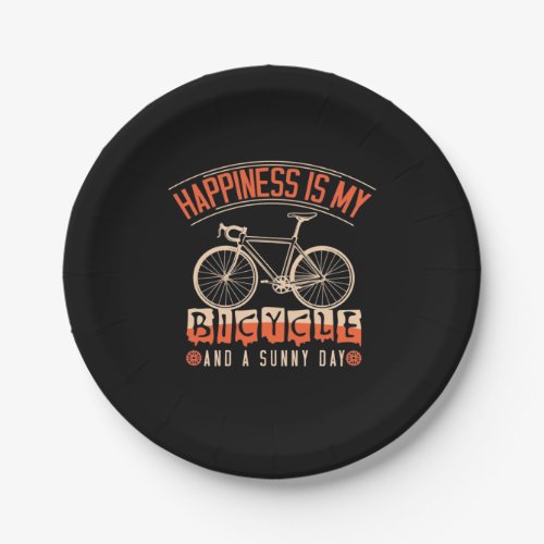 Happiness Is My Bicycle And A Sunny Day Paper Plates