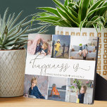 Happiness is | Nana 6 Photo Collage Easel Plaque<br><div class="desc">Photo collage with 6 of your favorite photos and your personalized text. "happiness is" is hand lettered in cute, elegant calligraphy with a love heart, and the template is set up for you to finish the quote. The sample wording reads "happiness is having you as my nana ♥ love [name]...</div>