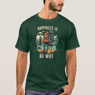 Happiness Is No Wifi Backpacking T-Shirt