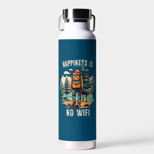 Happiness Is No Wifi Backpacking Water Bottle