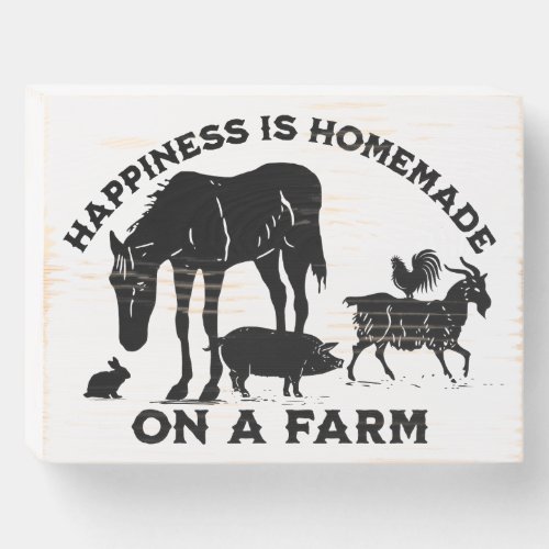 Happiness is on a Farm Wooden Box Sign