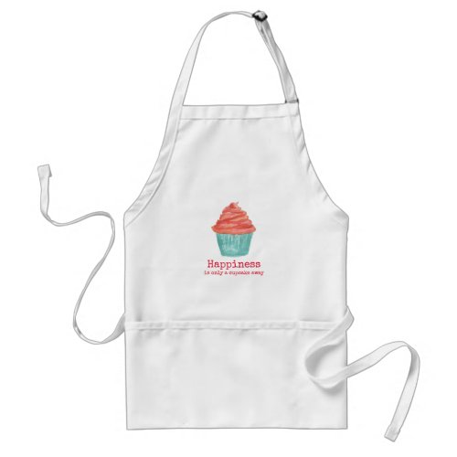 Happiness Is Only A Cupcake Away Bakery Adult Apron
