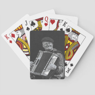 Happiness Is, Paris Musician Black & White Art Poker Cards