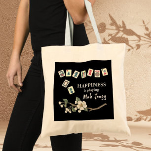 Happiness is playing Mah Jongg w/ the Girls Black Tote Bag