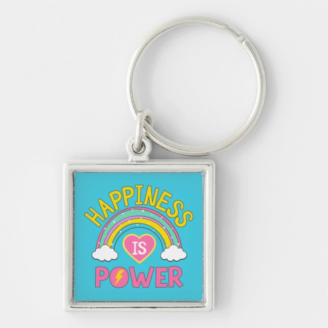 Happiness is Power Rainbow Keychain (Front)