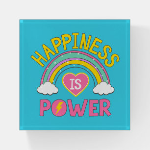 Happiness is Power Rainbow Paperweight