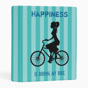 Happiness Is Riding My Bike - Cyclist Silhouette Mini Binder