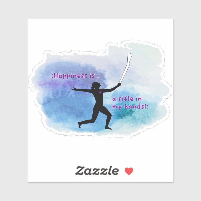 Happiness is.. Rifle Watercolor Sticker (Sheet)