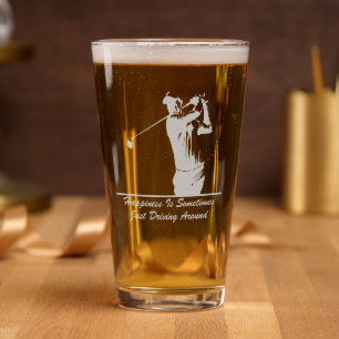Happiness Is Sometimes Just Driving Custom Golf Pint Glass