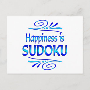 Happiness is SUDOKU Postcard