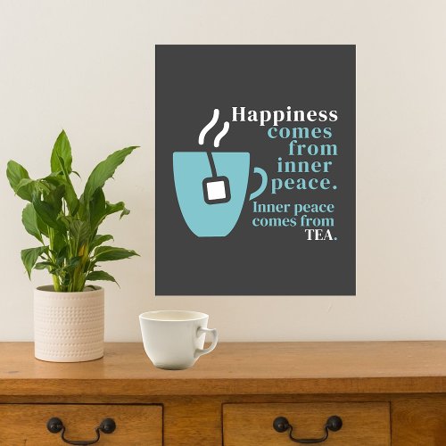 Happiness Is Tea Funny Quote Word Art  Poster