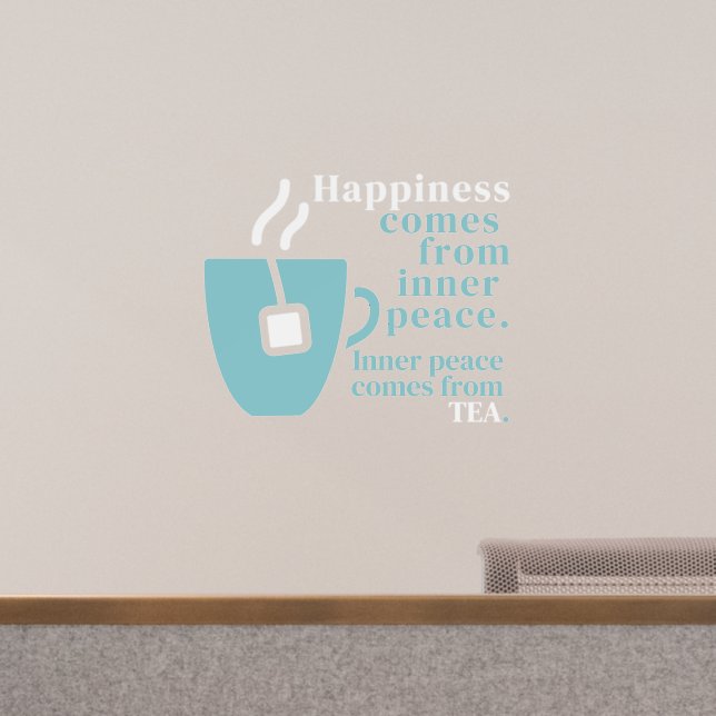 Happiness Is Tea Funny Quote Word Art  Wall Decal (Office)