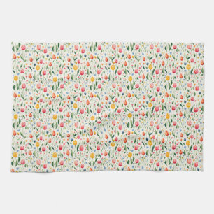 Happiness Is To Hold Flowers In Both Hands Kitchen Towel