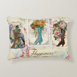 Happiness is Victorian Steampunk Boots Pillow